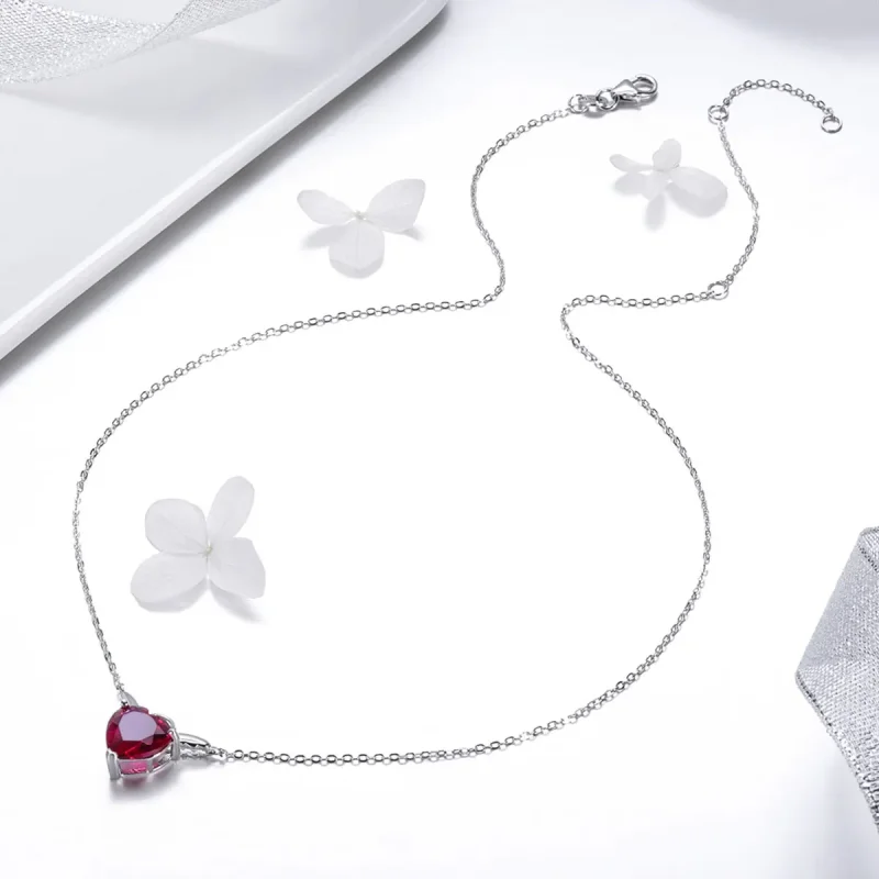 (bilde for) Pandora Style Silver Red Angel Heart Halskjede - SCN285 - Vis 5