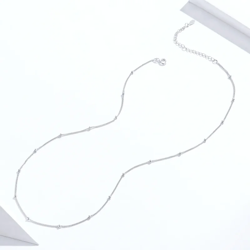 (bilde for) Pandora Style Silver Small Balls Basic Chain Halskjeder Kjede - SCN391 - Vis 2