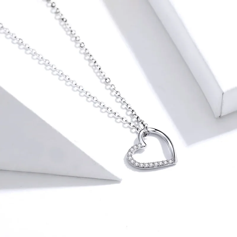 (bilde for) Pandora Style Silver Sparkle Heart Halskjede - SCN347 - Vis 4