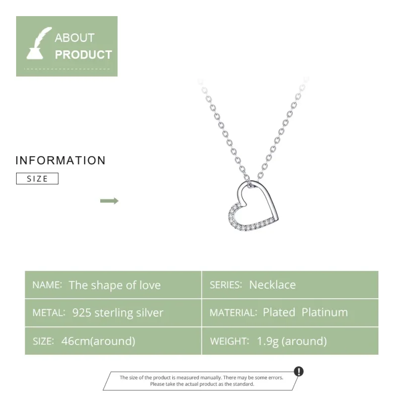 (bilde for) Pandora Style Silver Sparkle Heart Halskjede - SCN347 - Vis 9