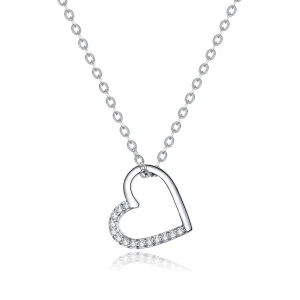 (bilde for) Pandora Style Silver Sparkle Heart Halskjede - SCN347