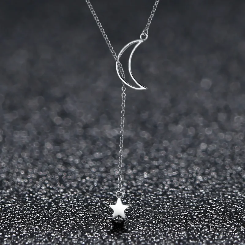 (bilde for) Pandora Style Silver Star and Moon Fairy Halskjede - SCN108 - Vis 3