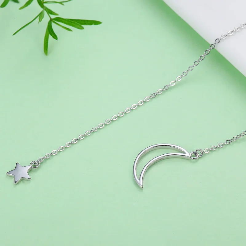 (bilde for) Pandora Style Silver Star and Moon Fairy Halskjede - SCN108 - Vis 5
