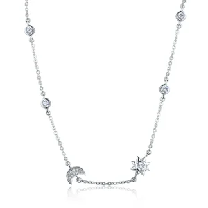 (bilde for) Pandora Style Silver Sun and Moon Glory Chain Halskjede - SCN272