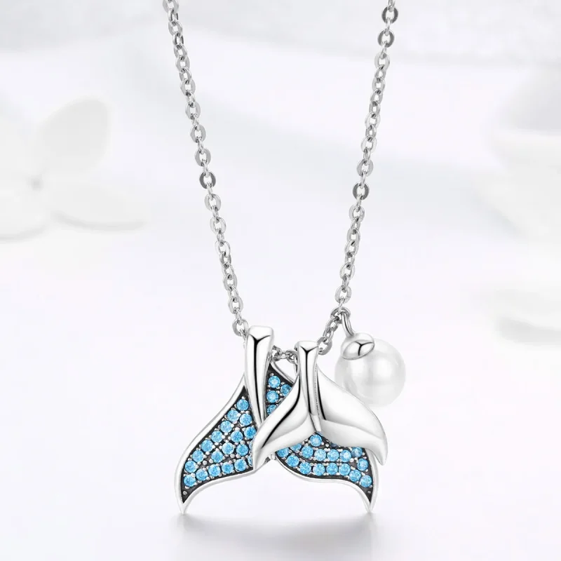 (bilde for) Pandora Style Silver Tears From Mermaid Halskjede - SCN309 - Vis 2
