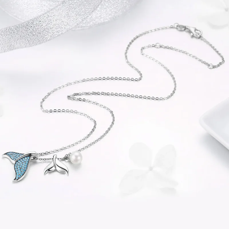 (bilde for) Pandora Style Silver Tears From Mermaid Halskjede - SCN309 - Vis 5