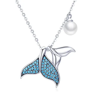 (bilde for) Pandora Style Silver Tears From Mermaid Halskjede - SCN309