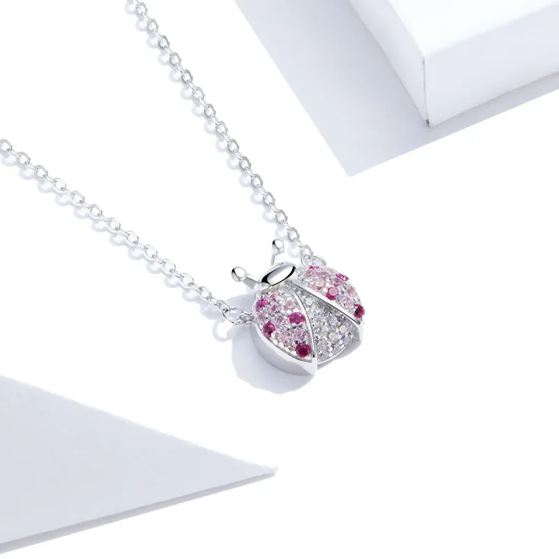 (bilde for) Pandora Style Sølv Blendende Ladybug Halskjede - SCN400 - Vis 2