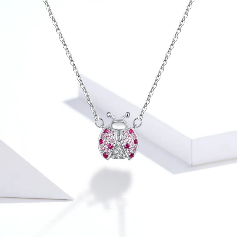 (bilde for) Pandora Style Sølv Blendende Ladybug Halskjede - SCN400 - Vis 5