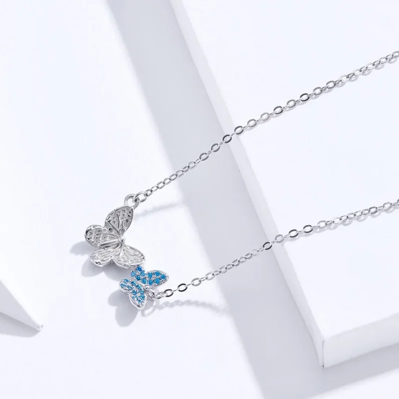 (bilde for) Pandora Style Sølv Butterfly Halskjede - SCN384 - Vis 3
