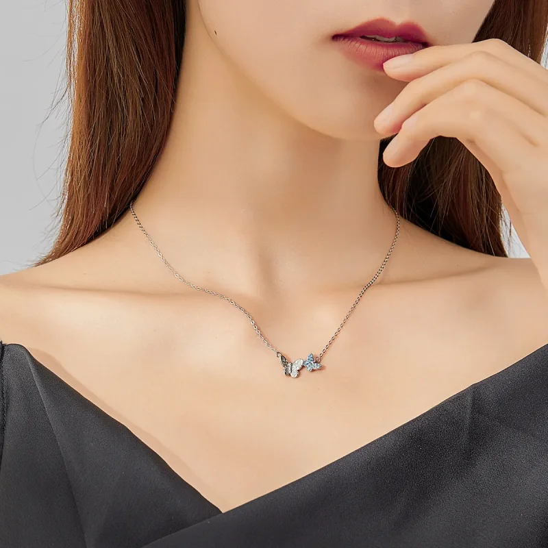 (bilde for) Pandora Style Sølv Butterfly Halskjede - SCN384 - Vis 6