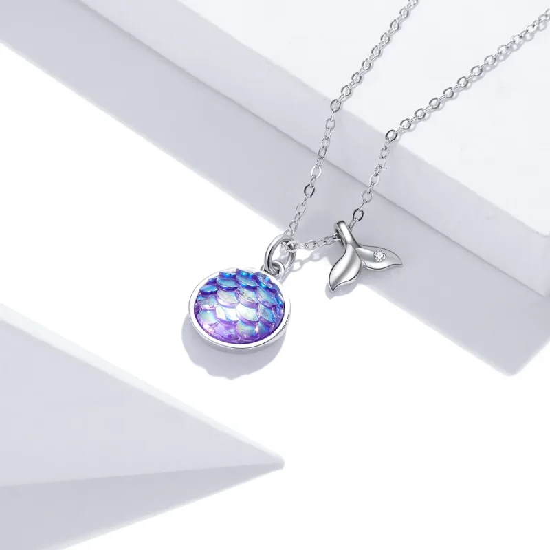 (bilde for) Pandora Style Sølv Fishtail Scale Anheng Halskjede - SCN448 - Vis 3