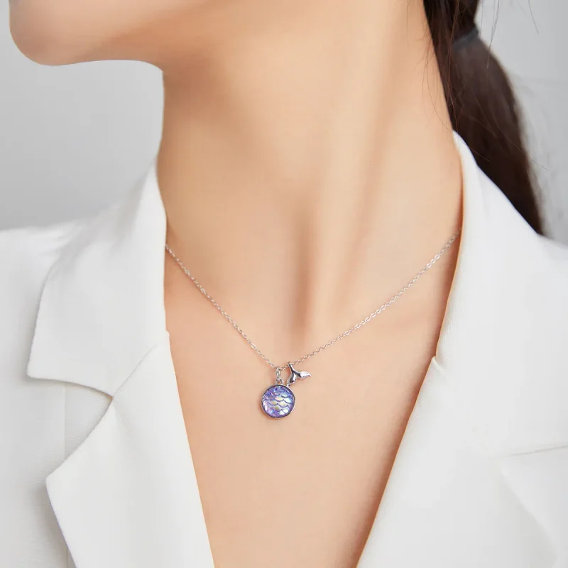 (bilde for) Pandora Style Sølv Fishtail Scale Anheng Halskjede - SCN448 - Vis 6