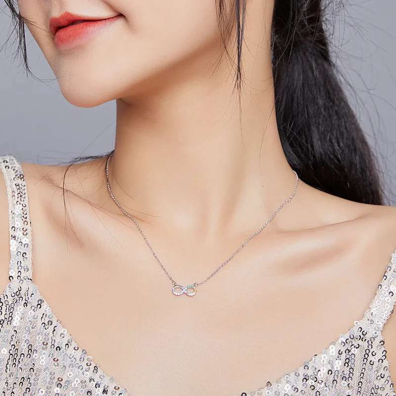 (bilde for) Pandora Style Sølv Infinity Symbol Halskjede - SCN402 - Vis 6