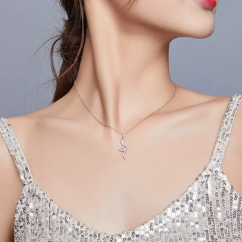 (bilde for) Pandora Style Sølv Lovely Snake Anheng Halskjede - SCN409 - Vis 6