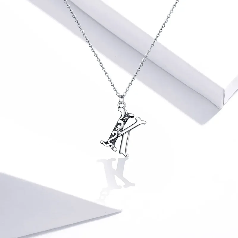 (bilde for) Pandora Style Sølv Lucky Letter K Halskjede - SCN403 - Vis 5
