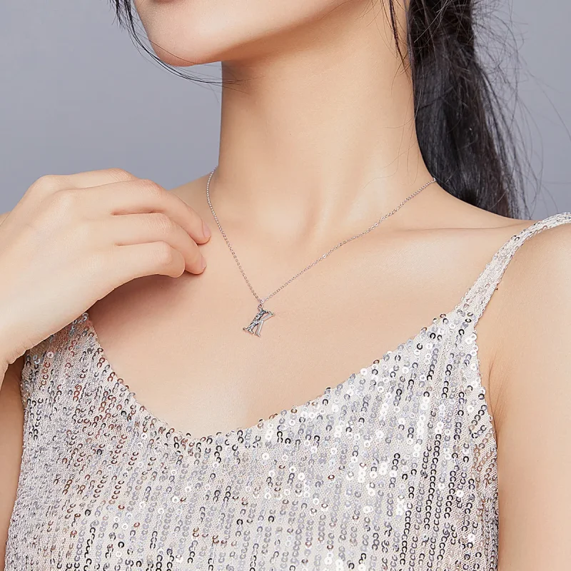 (bilde for) Pandora Style Sølv Lucky Letter K Halskjede - SCN403 - Vis 8
