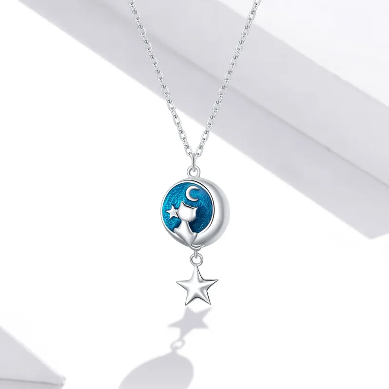 (bilde for) Pandora Style Sølv Moon & Cat Anheng Halskjede - SCN422 - Vis 5