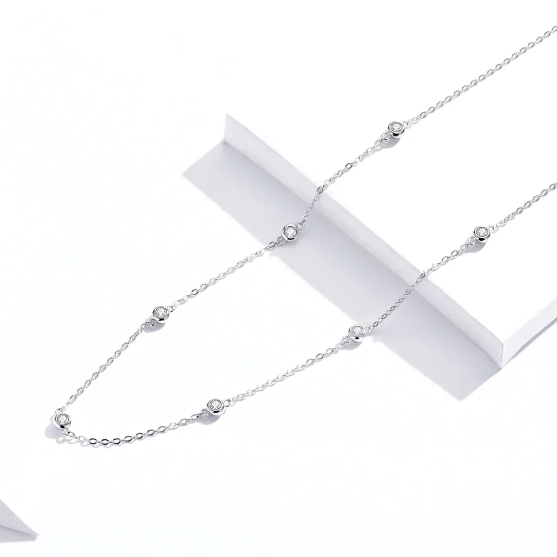 (bilde for) Pandora Style Sølv Romantisk Shine Chain Halskjede - SCN393 - Vis 3