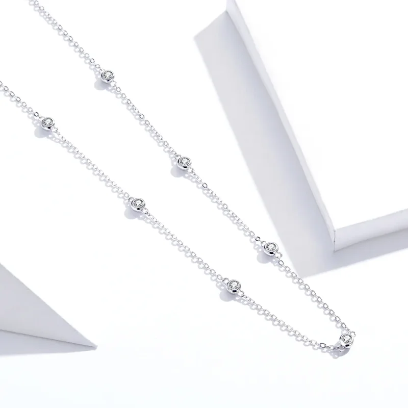 (bilde for) Pandora Style Sølv Romantisk Shine Chain Halskjede - SCN393 - Vis 4
