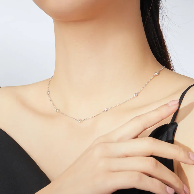 (bilde for) Pandora Style Sølv Romantisk Shine Chain Halskjede - SCN393 - Vis 6