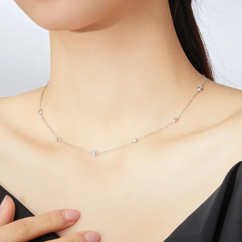 (bilde for) Pandora Style Sølv Romantisk Shine Chain Halskjede - SCN393 - Vis 7