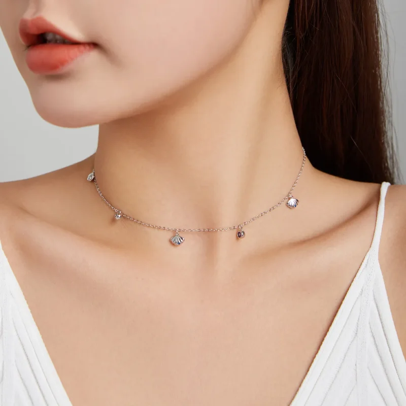 (bilde for) Pandora Style Sølv Seashell Anheng Halskjede - SCN454 - Vis 6