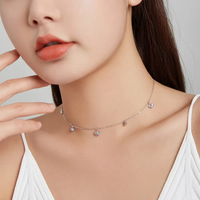 (bilde for) Pandora Style Sølv Seashell Anheng Halskjede - SCN454 - Vis 7
