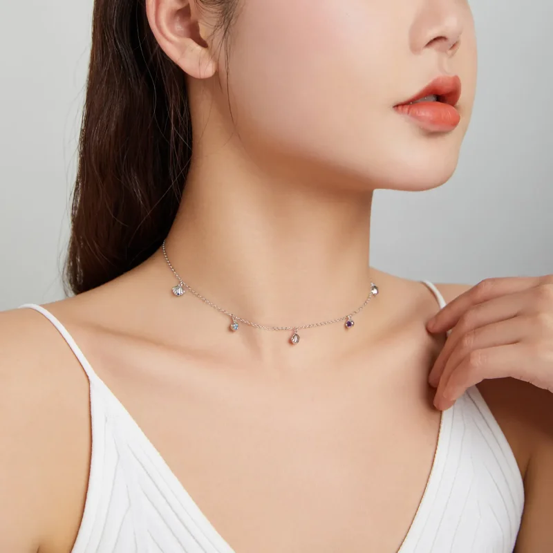 (bilde for) Pandora Style Sølv Seashell Anheng Halskjede - SCN454 - Vis 8