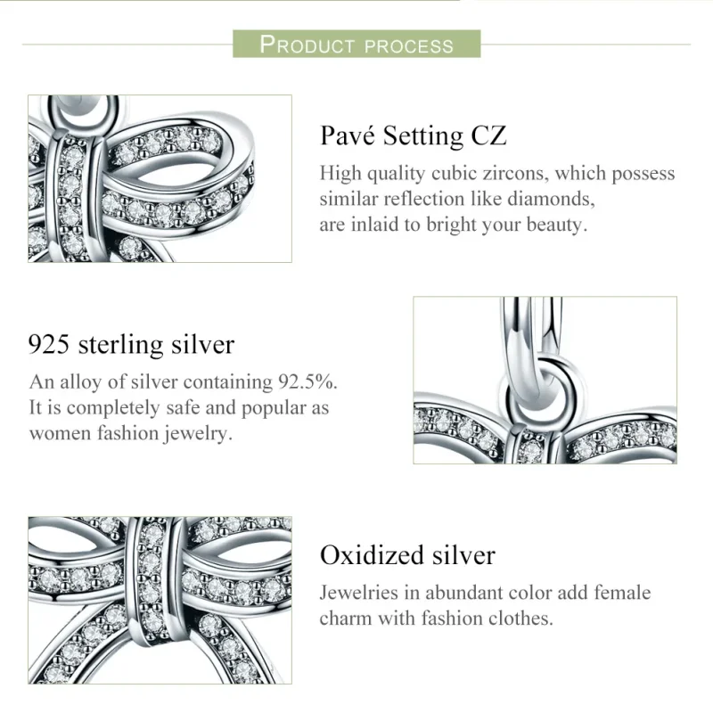(bilde for) Pandora Style sølv sløyfe anheng - SCC775 - Vis 7