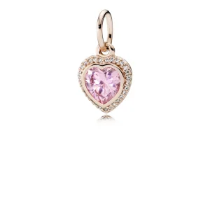 (bilde for) Heart PANDORA Rose pendant with pink and clear cubic zirconia - 380366PCZ