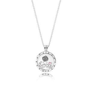 (bilde for) Medium PANDORA flytende medaljon og Forever Hearts Petites-kjede - R800063
