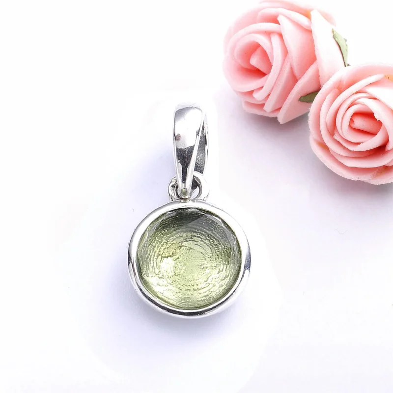 (bilde for) Pandora August birthstone silver pendant with peridot - 390396PE - Vis 2