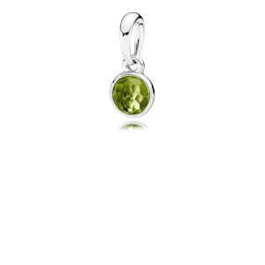 (bilde for) Pandora August birthstone silver pendant with peridot - 390396PE