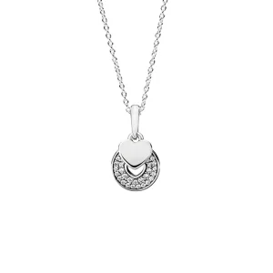 (bilde for) PANDORA Celebration Hearts, Clear CZ Pendant Halskjede - 390404cz-70