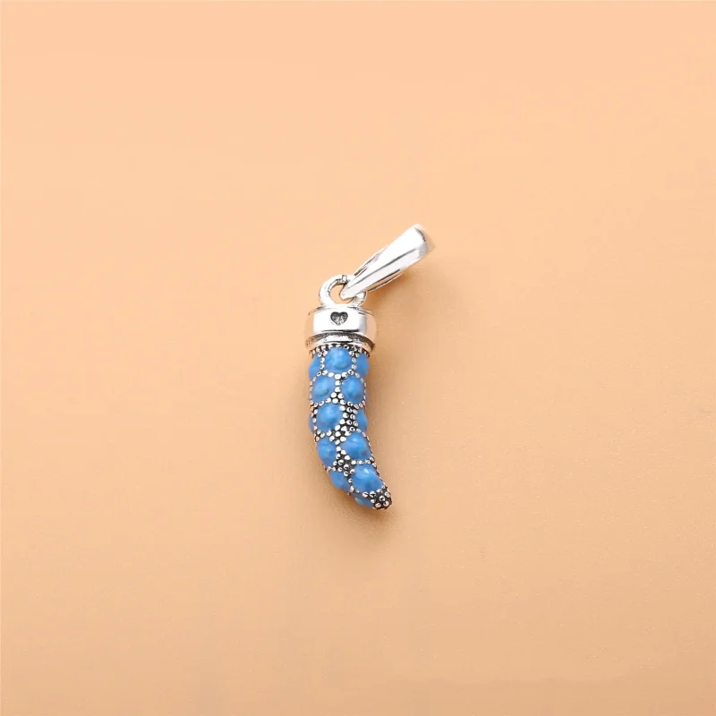 (bilde for) Pandora Corno silver pendant with turquoise enamel - 397203EN168 - Vis 2