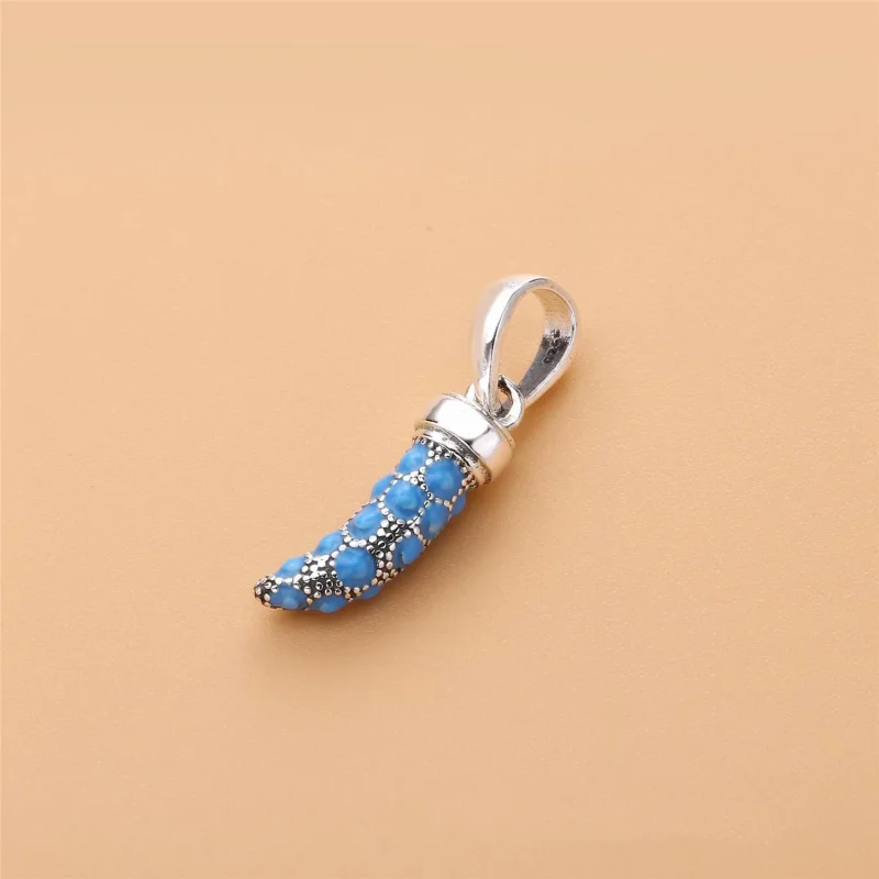 (bilde for) Pandora Corno silver pendant with turquoise enamel - 397203EN168 - Vis 3