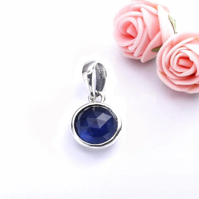 (bilde for) Pandora December birthstone silver pendant with London blue crystal - 390396NLB - Vis 2