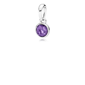 (bilde for) Pandora February birthstone silver pendant with synthetic amethyst - 390396SAM