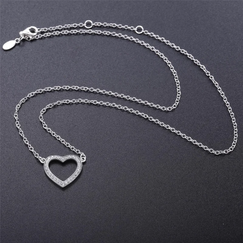 (bilde for) Pandora Funklende Åpent Hjerte Halskjede - 590534CZ-45 - Vis 2