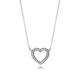 (bilde for) Pandora Funklende Åpent Hjerte Halskjede - 590534CZ-45