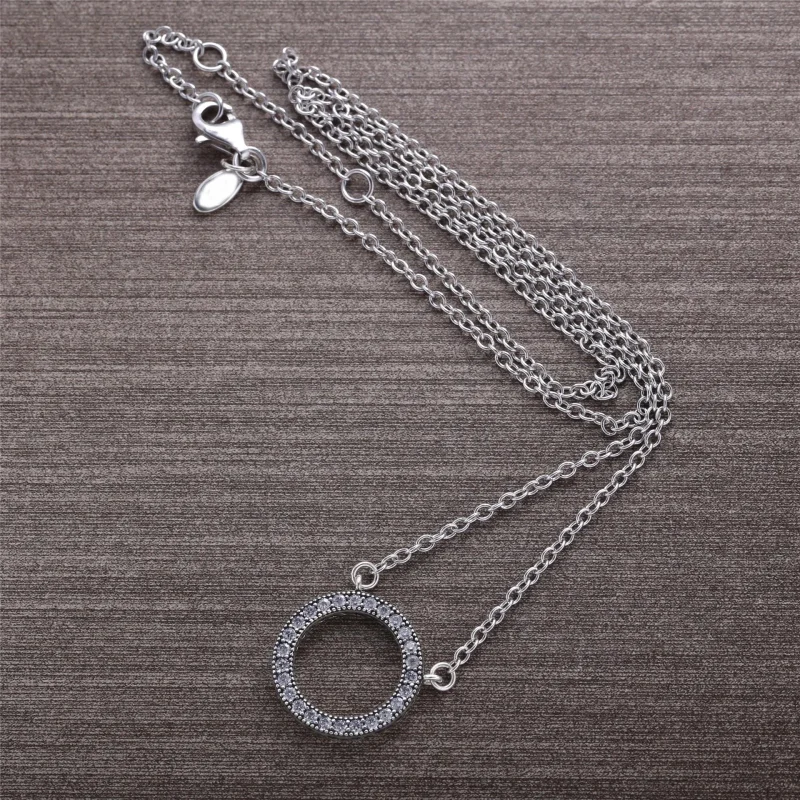 (bilde for) PANDORA Hearts of PANDORA med klart CZ anheng halskjede - 590514cz-45 - Vis 2