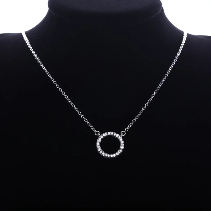 (bilde for) PANDORA Hearts of PANDORA med klart CZ anheng halskjede - 590514cz-45 - Vis 3