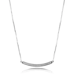 (bilde for) PANDORA logo reversible silver collier with clear cubic zirconia - 397420CZ