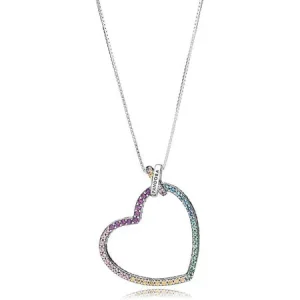 (bilde for) Pandora Multi-colour Heart Necklace - 397070NRPMX