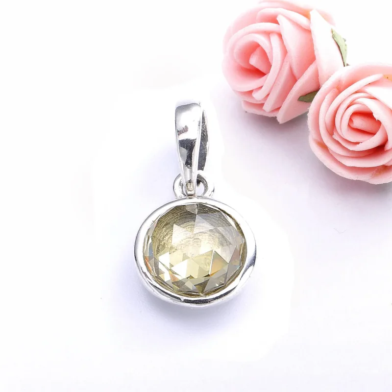 (bilde for) Pandora November birthstone silver pendant with citrine - 390396CI - Vis 2