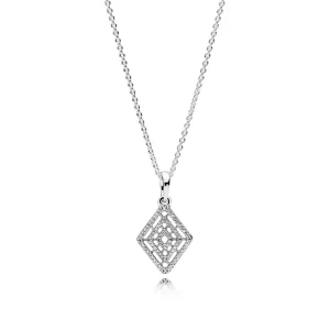 (bilde for) Pandora Silver pendant with clear cubic zirconia and necklace - 396209CZ-60