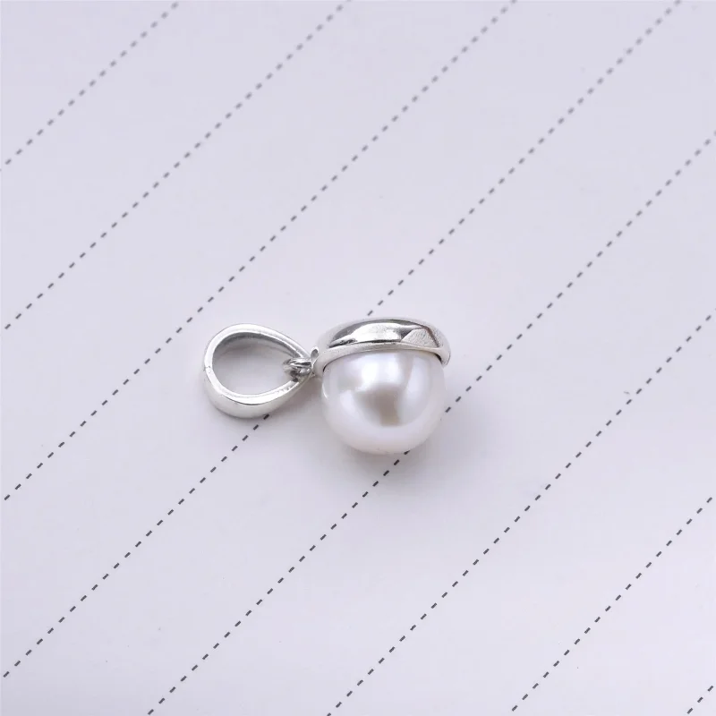 (bilde for) Pandora Silver pendant with white crystal pearl, 8 mm - 390400WCP - Vis 3