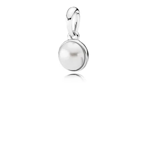 (bilde for) Pandora Silver pendant with white crystal pearl, 8 mm - 390400WCP
