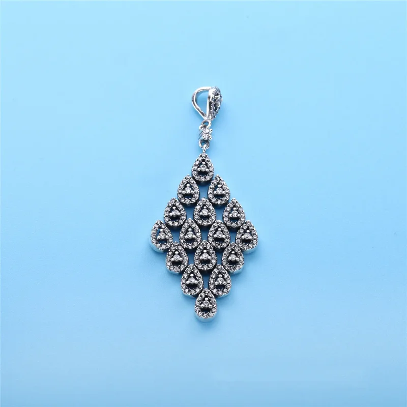 (bilde for) Pandora Teardrop silver pendant with clear cubic zirconia and necklace - 396262C - Vis 2